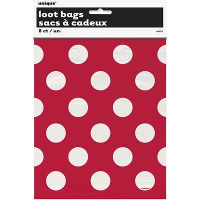 Loot Bags - Red & White Polka Dot Loot Bags