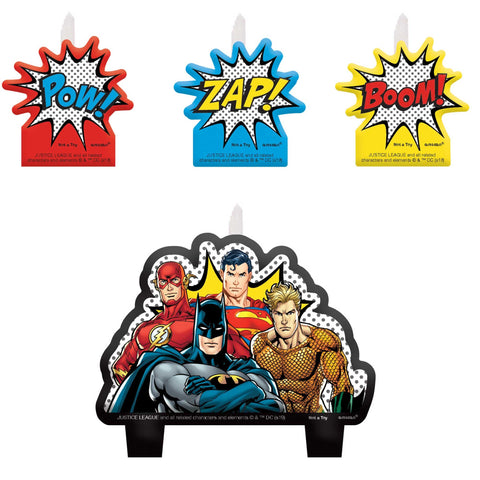 Birthday Candle Set - Justice League Heroes Unite Mini Moulded