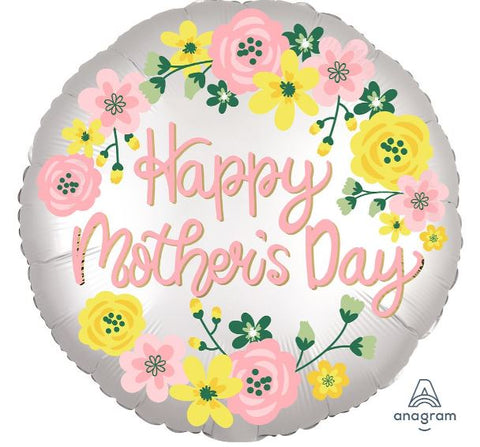 Foil Balloon 18" - Happy Mothers Day  Spring Floral