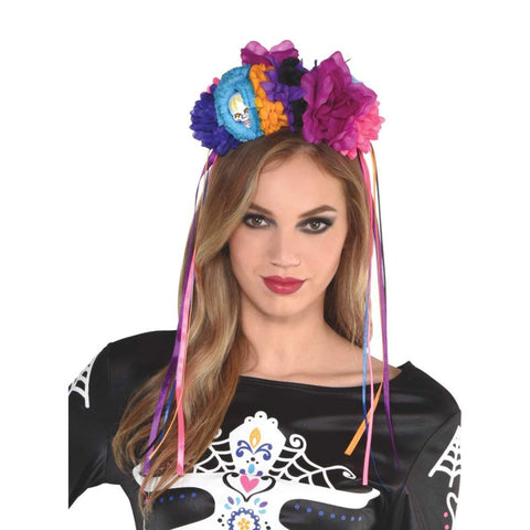 Headpiece - Day Of The Dead Neon Floral