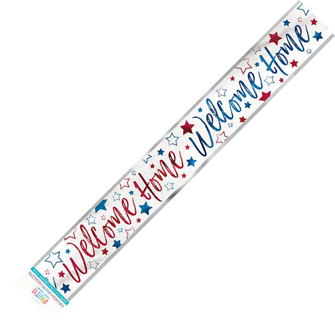 Banner -  Red, White & Blue Welcome Home Foil Banner 3.65m