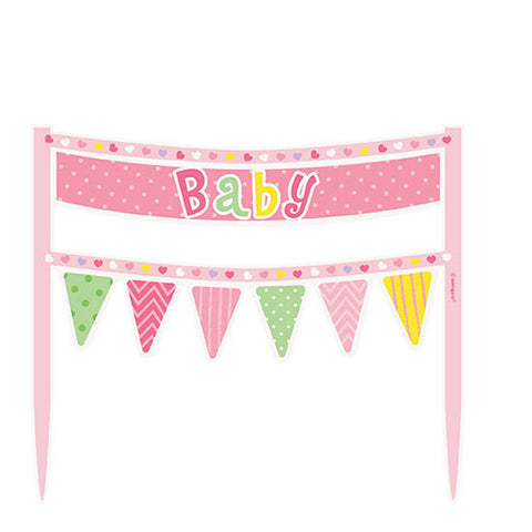 Cake Bunting - Baby Shower Pink