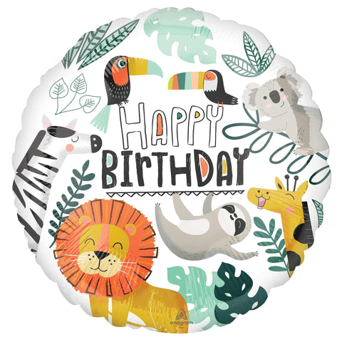 Foil Balloon 18" - 45cm Standard HX Get Wild Happy Birthday
