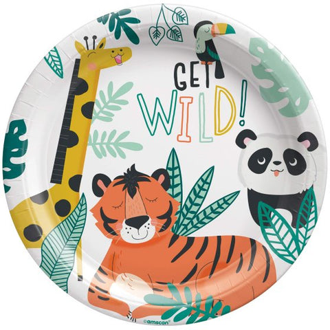 Paper Plates 9'' - Get Wild Jungle 23cm Round Paper Plates