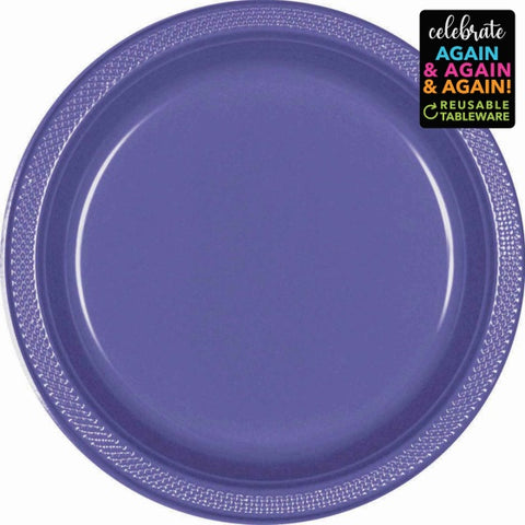 Plastic Plates - New Purple17cm 20 Pack