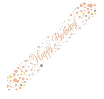 Banner - Happy Birthday Sparkling Fizz Rose Gold