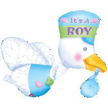 Foil Balloon Supershape - Stork It's A Boy