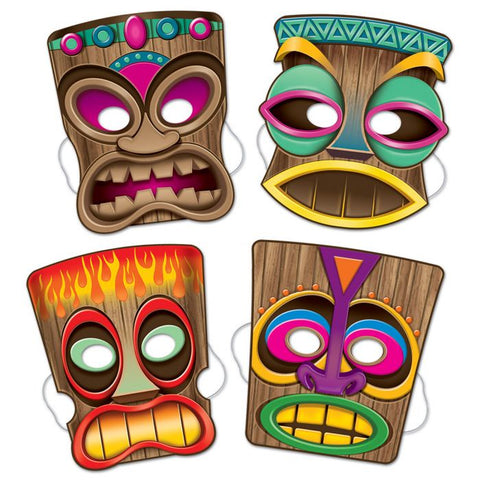 Mask - Tiki Paper Mask 4 Pieces