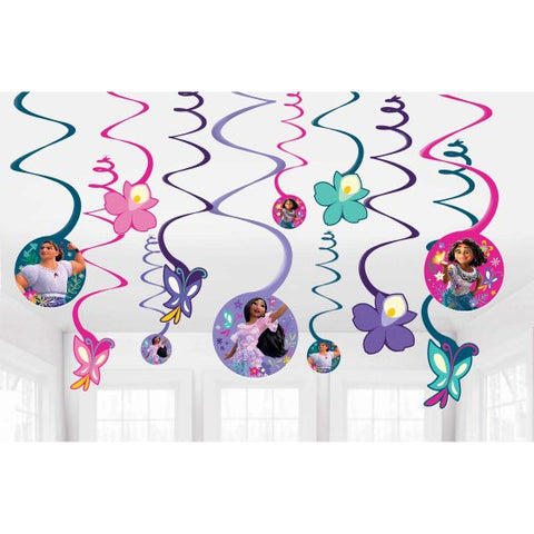 Swirl Decorations - Encanto Spiral Swirls Hanging Decorations 12 Pack