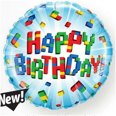 Foil Balloon 18" - Birthday Exploding Blocks