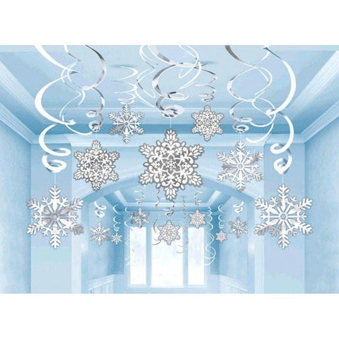 Swirls - Snowflakes Mega Value Pack Hanging Swirls Decorations 30 Pcs