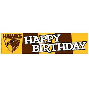 Paper Banner - AFL Hawthorn Hawks Happy Birthday Banner