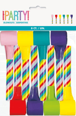 Blowouts - Candy Striped Blowouts Pk 8 Assorted Designs