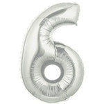 Foil Balloon Juniorloon - 6 Silver Air Filled Only