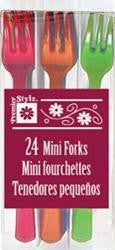 Forks - Mini Coloured Pk 24