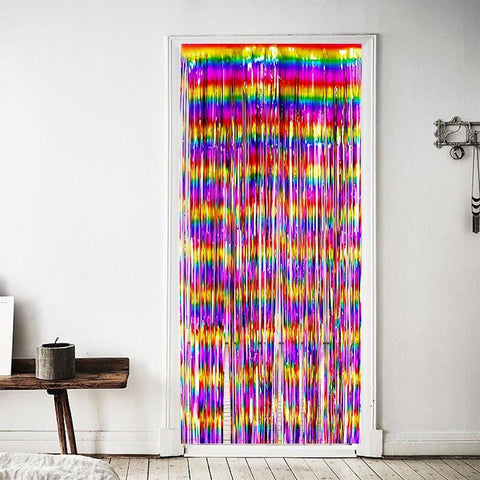 Foil Curtain - Rainbow Colour Metallic Foil Curtain