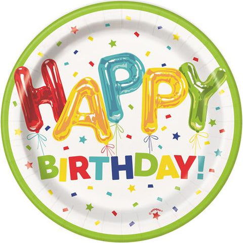 Paper Plates - Happy Birthday Balloon