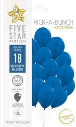 Latex Balloon 12" - Matte Royal Blue 30cm Balloon 18pk