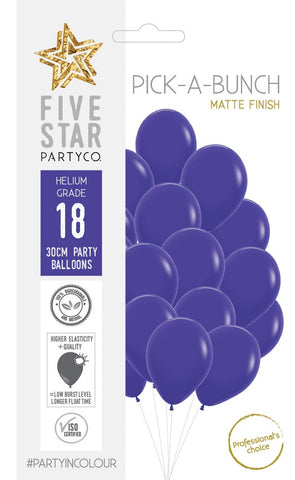 Latex Balloon 12'' - Matte Purple 30cm Round Balloon 18pk