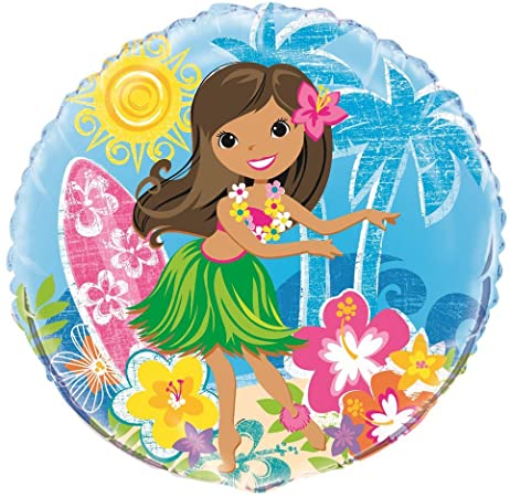 Foil Balloon 18" - Hawaiian Girl Beach Party