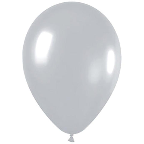 Latex Balloon 11'' - Shimmer Silver 30cm Round Balloon 18pk