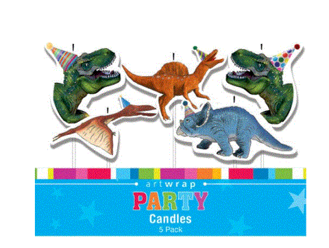 Cake Candles - Dinosaurs 5pcs Candle Set