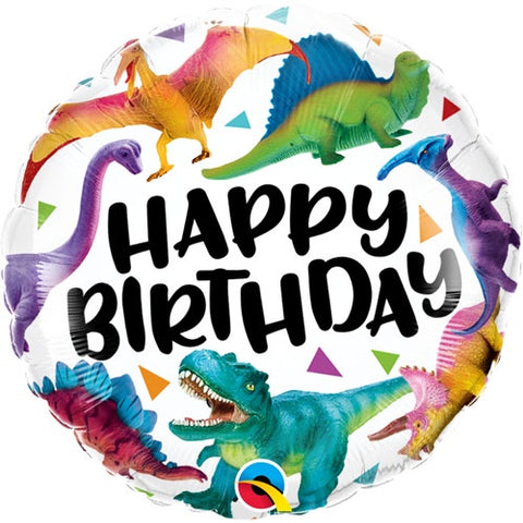 Foil Balloon 18" -Happy  Birthday Dinosaurs