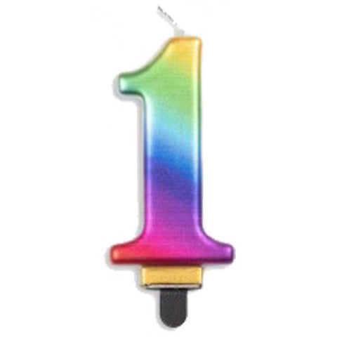 Candle - Numeral Jumbo Rainbow #1