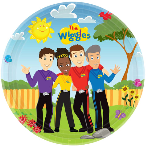 Paper Plates - The Wiggles Round Plates Pack of 8 23cm