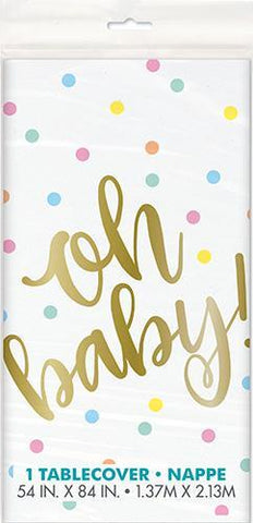Table Cover - Oh Baby! Baby Shower Plastic Tablecover