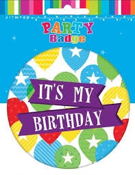 Badge - It's My Birthday Colorful Balloon