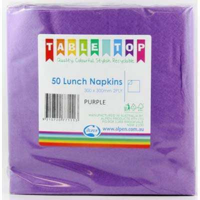 Lunch Napkins - Purple 2 Ply Pk 50