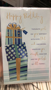 Gift Card - Happy Birthday Blue Gigt box