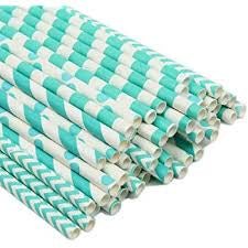 Fs Paper Straw turquoise 10Pk