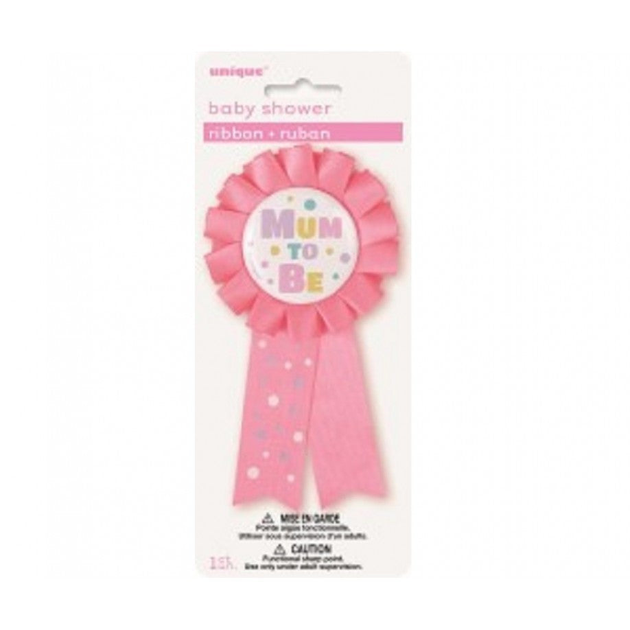 Badges - Mum To Be Award Ribbon (Pink)