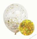 11" Confetti Balloon - Gold Star Glitter Confetti PK3