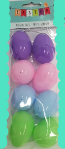 Easter Pastel Plastic Eggs - Pack Of 8