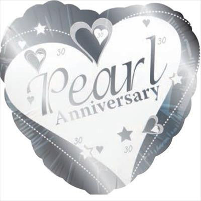 Foil Balloon 18" - 30th Pearl Anniversary