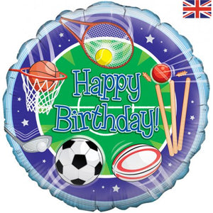 Foil Balloon 18" - Happy Birthday Sports Oaktree