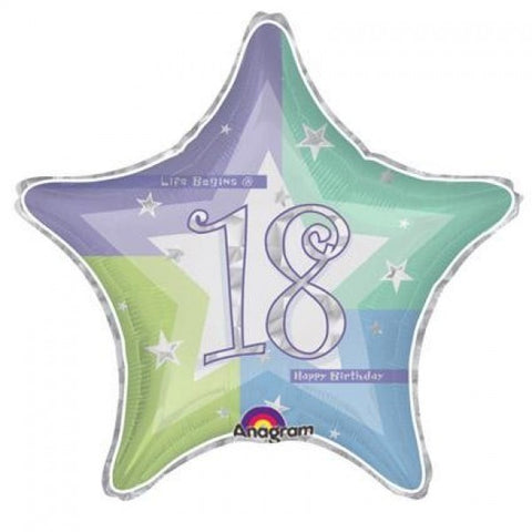 Foil Balloon 18" - 18th Birthday Shimmer Star