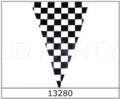 Flag Bunting - Checkered Bunting Flag (Triangle) 10pcs