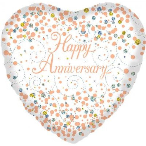 Foil Balloon 18" - Sparkling Fizz Rose Gold Anniversary Oaktree