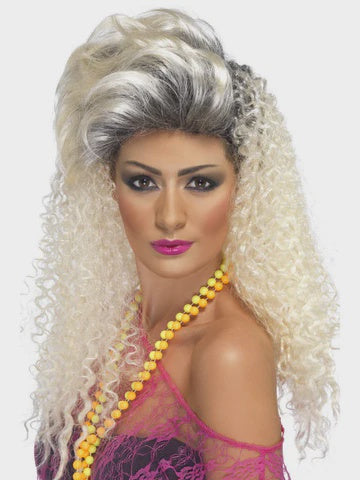 Wig - 80's Bottle Blonde Curly With Quiff