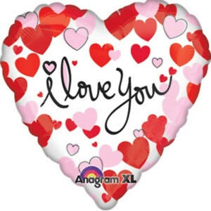 Foil Balloon 18" -I Love You Hearts