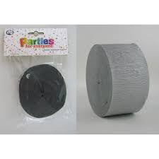 Crepe Streamers Silver 30m