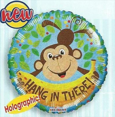 Foil Balloon 18" - Hang In There Monkey Holographic