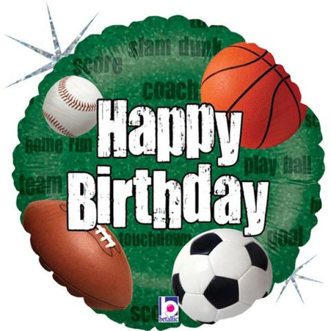 Foil Balloon 18" - Sports Ball Birthday