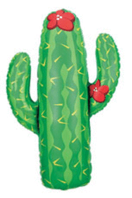 Foil Balloon Supershape - Cactus with Red flower