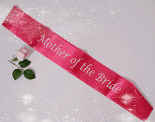 Sash - Mother of the Bride Hot Pink w/Silver