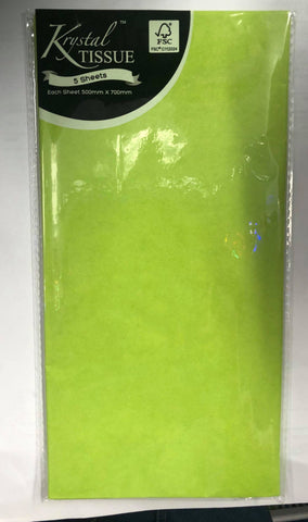 Tissue Paper - Lime Green 5 Sheets